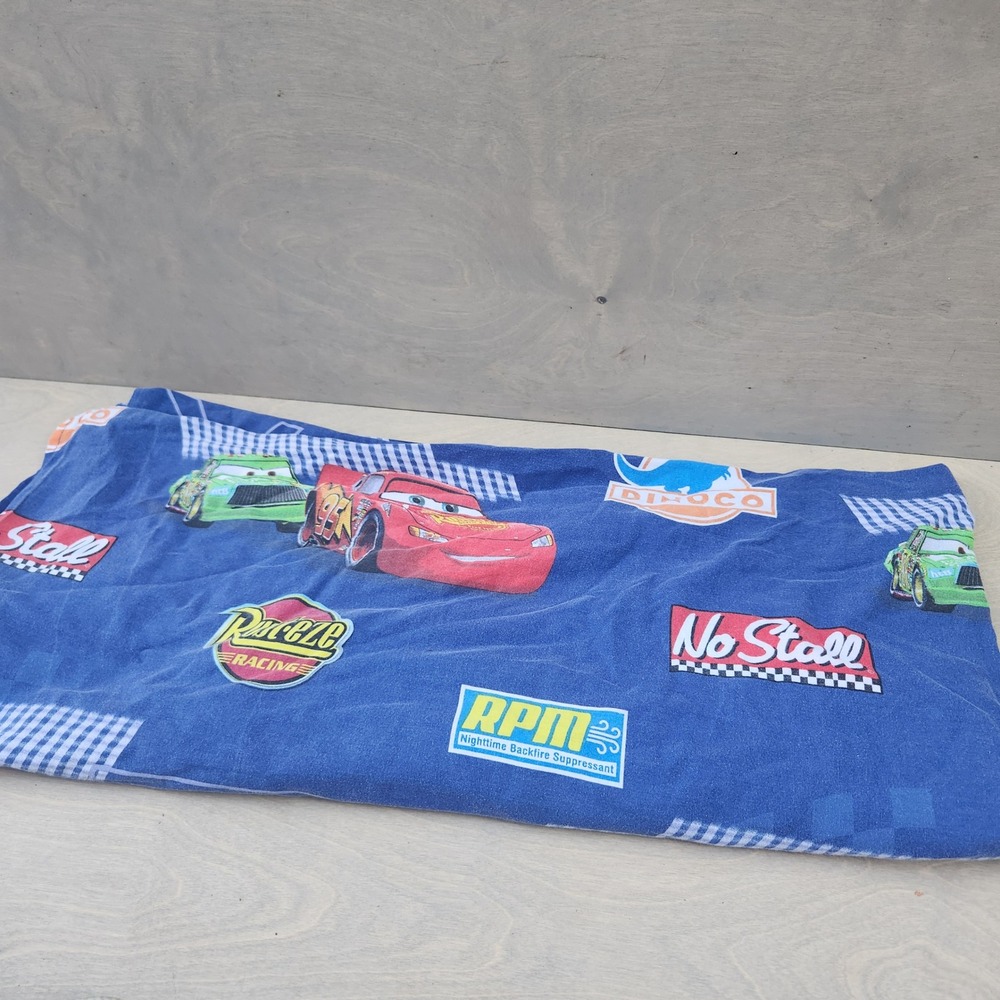 Vintage Disney Pixar Cars Lightning McQueen‎ Bed Sheet flat Childrens twins